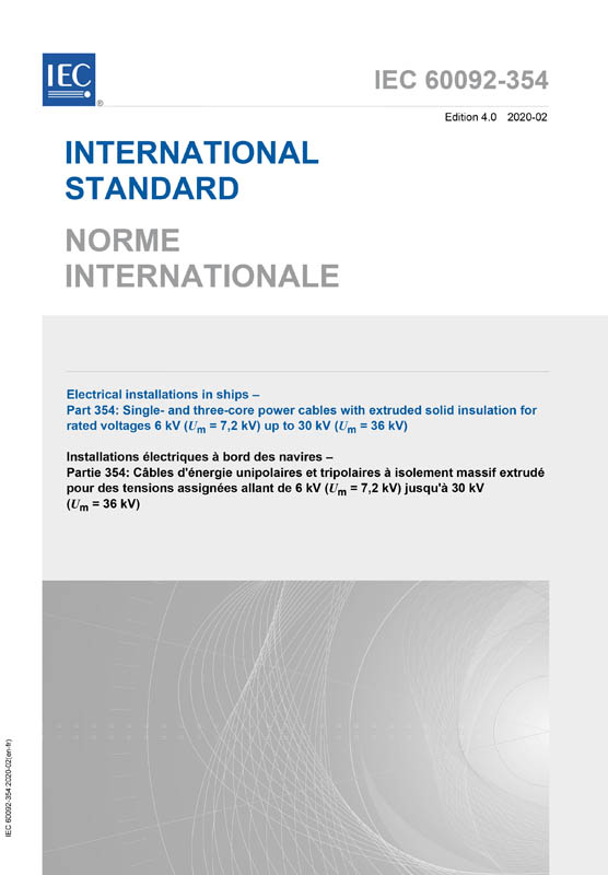 Cover IEC 60092-354:2020